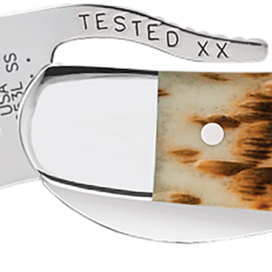 CASE 00260 AMBER BONE PEACH SEED JIG RUSSLOCK